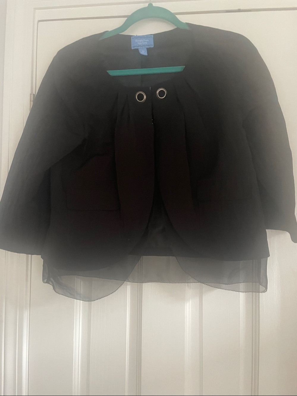 Simply Vera Vera Wang Vintage Black Blazer with Grommet Detail and tulle